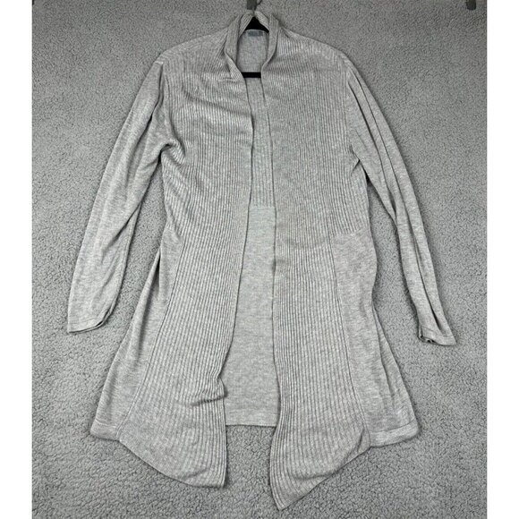 OST Open Long Gray Cardigan Kimono style size XL 90s Y2K Lightweight Spring - Picture 1 of 9